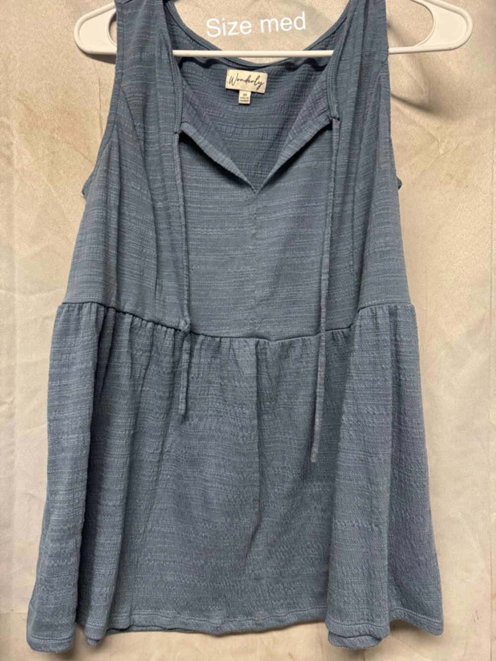 Wanderly Sky Blue Sleeveless Tiered Tunic